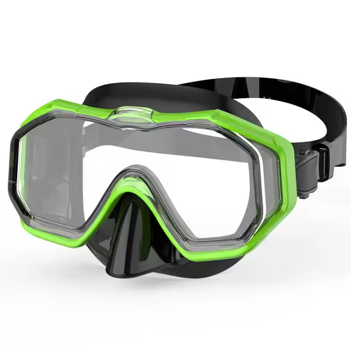 Máscara de buceo panorámica, máscara de snorkel de 3 ventanas con cubierta para la nariz, gafas de snorkel antiniebla, equipo libre de buceo y entrenamiento de natación - 1