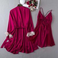 Conjunto de Kimono de Satén para Mujeres Ouwu Dos Piezas para Dormir Ideal para Novias y Bodas - details 5