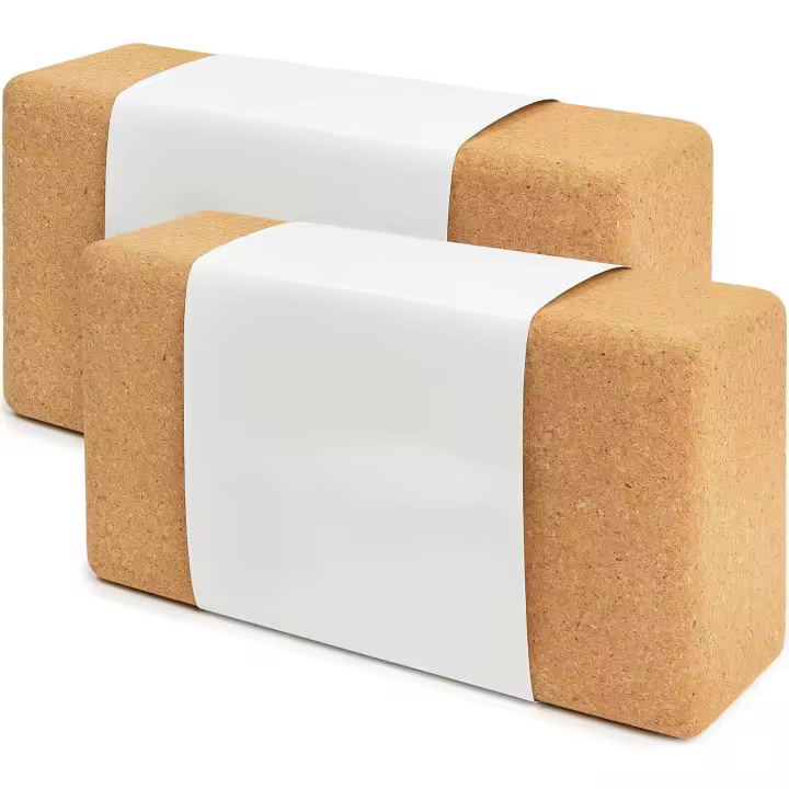 Bloque de Yoga de Corcho - 100% Natural y Sostenible - Ladrillo Amigable con la Piel, Producción Ecológica - Incluye Videos de Aplicación - 1