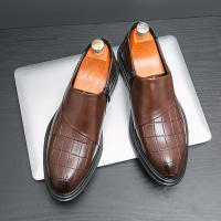 Zapatos formales con cremallera lateral de empalme clásico para hombre, zapatos de cuero informales británicos de tacón bajo de PU - details 5
