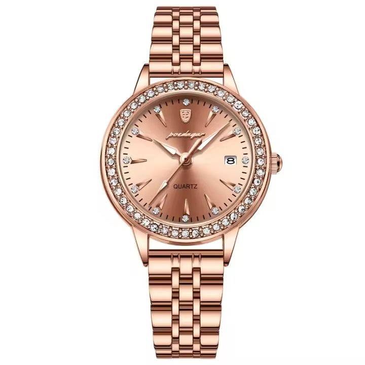 Reloj luminoso impermeable de marca suiza, reloj de cuarzo ultrafino para mujer - 1