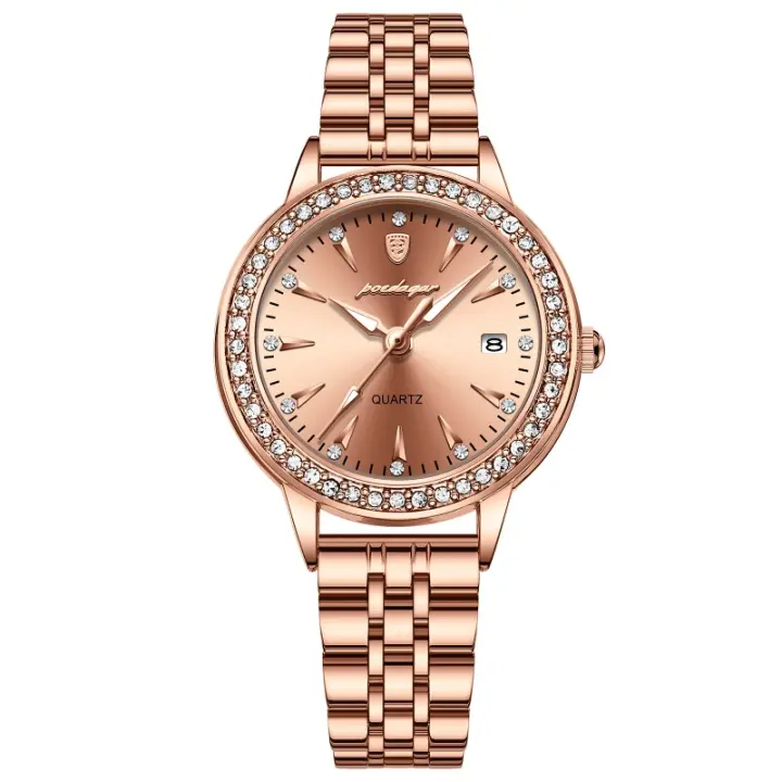 Reloj luminoso impermeable de marca suiza, reloj de cuarzo ultrafino para mujer - 1