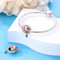 Pulsera de viaje de plata esterlina S925 con encantos de tierra para mujeres DIY de 3mm joyería fina de cumpleaños regalo con cuentas de zirconia y piedra natural - details 3