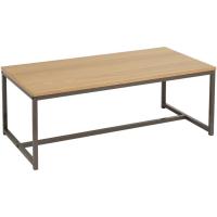 Mesa de Balcón Baja de Sofá Natural y Negro 100x36x50 CM Ideal para Salón, Comedor, Oficina - details 5