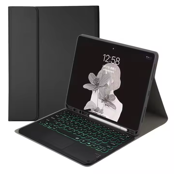 Funda con teclado español retroiluminado para Samsung Tab A8, cubierta inalámbrica con Bluetooth para S6 Lite, 10,4 ", S7, 11", S8, 11 ", S7 Plus/FE S8 Plus - 1