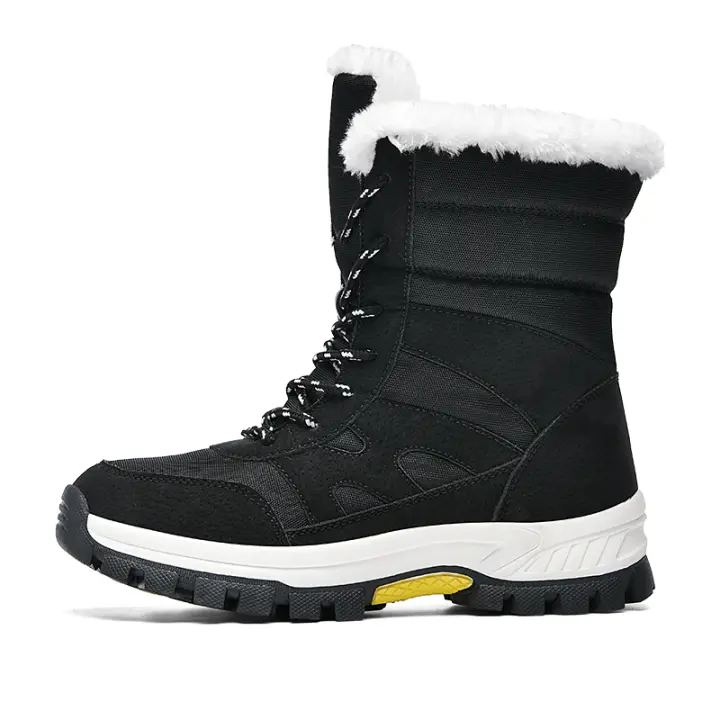 Botas de nieve de invierno para mujer, impermeables, ligeras, cálidas, con forro de piel sintética, botines a media pantorrilla - 1