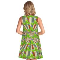 Vestido Duo de búho sin mangas informal para mujer, divertido pájaro verde, viajes personalizados, D-Duogos - details 161