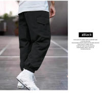 Pantalones de hombre de talla grande para las cuatro estaciones con múltiples bolsillos, diseñados en tejido de sarga, ideales para salidas informales. - details 10