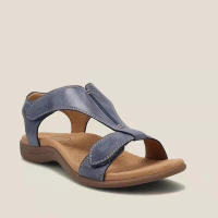 Nuevos zapatos de mujer de cuña de suela gruesa de gran tamaño con sandalias de correa de velcro para mujer - details 4