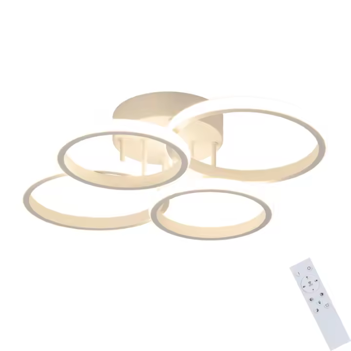 CBJKTX Lámpara de techo Luz de techo LED Sala de estar: Lámpara de sala de estar regulable Lámpara de dormitorio blanca moderna de 48 W 55 cm - 1
