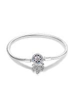 Pulsera de plata de ley 925 con forma de corazón y mariposa para mujer, brazalete de cadena de seguridad, compatible con abalorios originales, joyería - details 23