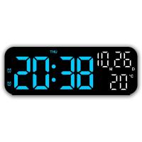 Reloj despertador Digital temperatura y fecha semana pantalla modo nocturno reloj de mesa Control de voz 12/24H relojes despertadores LED electrónicos - details 0