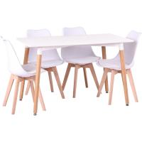 Sillas de ComedorBasic - Pack de 4 Sillas Nórdicas en Blanco, Negro y Gris con Asiento Tapizado y Patas de Madera de Haya Maciza (Negro) - details 14
