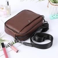 Bolso Cruzado de Hombro para Hombres Cuero PU Diseño a Cuadros Bolso Messenger de Negocios Casual - details 16
