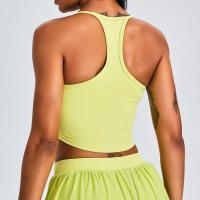 Chaleco de yoga crop top sujetador incorporado moda ropa deportiva transpirable - details 3
