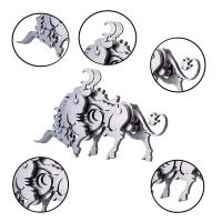 Microworld-rompecabezas 3D de Metal del zodiaco chino, modelo de vaca, bricolaje, acero inoxidable, Warcraft, manualidades, juguetes, regalos para chico y adulto - details 5