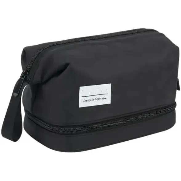 Bolsa de cosméticos de gran capacidad, organizador portátil de maquillaje de viaje, organizador de cuero impermeable - 1