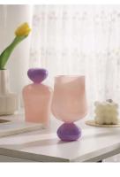 Taza colorida de tulipán con pies de agua, taza de borosilicato alto, corazón de niña, vino, leche, vaso - details 7
