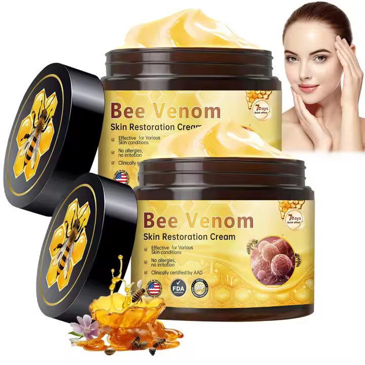 Crema de tratamiento de la piel profesional BeeVenom para restauración de la piel, crema integral de veneno de abeja, limpia e hidrata profundamente la piel - 1