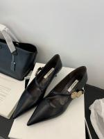 Zapatos Mary Jane con punta francesa, boca poco profunda, estilo retro, tacón delgado, para la noche, con detalles metálicos y florales. - details 8