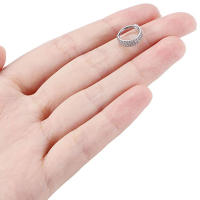 G23 cuerpo de titanio joyería pendiente de cartílago piercing trago del oído tres filas cz pavé cara anillo segmento aros de nariz piercing en la oreja - details 4