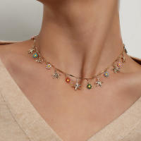 Collar de estilo informal hawaiano de múltiples elementos, collar de margaritas y flores de estrella de mar de tubo recto a la moda - details 0