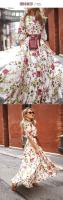 2025 primavera y otoño nuevos vestidos europeos y americanos impresión digital gran péndulo temperamento floral vestido delgado - details 1