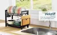 Estante de Dish Escurreplatos Acero Inoxidable Cocina (43.5 * 24.5 * 34.5), Primer Piso Escurridor de Platos para Fregadero, Esc - details 0