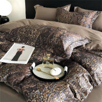 Svetanya Juego de Ropa de Cama con Diseño Floral Pastoral en Amarillo y Morado Tamaño Queen y King Algodón Egipcio Ajustable - details 33