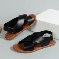 Sandalias de playa con correa ancha a la moda para mujer, planas cruzadas de gran tamaño, 43 - details 11
