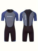 Traje de neopreno de una pieza para hombre, cálido, a prueba de frío, protección solar, manga corta, traje de neopreno para hombre - details 1