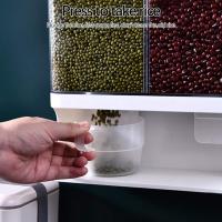Dispensador de alimentos secos montado en la pared, contenedor de almacenamiento de cereales, contenedores de almacenamiento de cocina de arroz C - details 2
