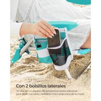 Silla de Camping Portátil Plegable, Ajustable, Bolsillos Laterales, Rojo y Blanco - details 15