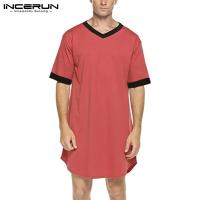 2024 batas de dormir para hombres, camisón de manga corta con cuello en V, ropa de casa acogedora de retazos, albornoces holgados a la moda para hombres, bata - details 8