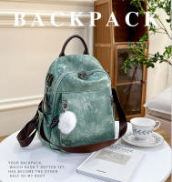 Mochila informal vintage de cuero PU para mujer, morral pequeño de viaje a la moda, color verde y negro - details 2