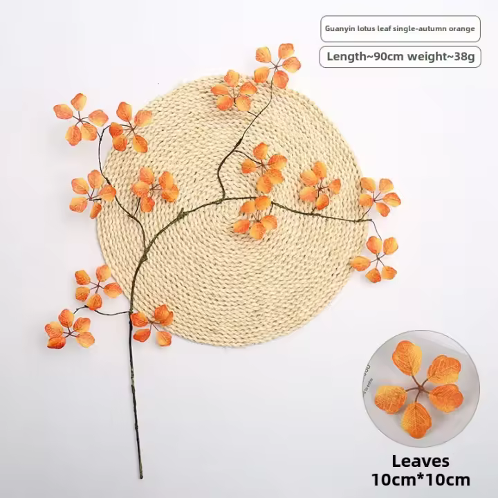 Nuevas plantas artificiales de 90cm, hoja de loto Guanyin, estilo Pastoral fresco, decoración de mesa flexible para sala de estar, plantas falsas, relleno de jarrón - 1
