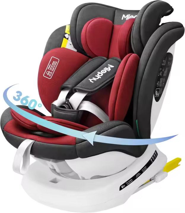 Asiento de Coche Giratorio Isofix 360° Grupo 0+/1/2/3 40-150cm Gris Oscuro - 1