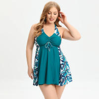 Conjunto de dos piezas para mujer de talla grande Tankini Tre con pantalones cortos y traje de baño en V con tirantes anchos - details 8