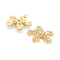 Colgantes de latón y circonita de Color dorado de 18K, varios dijes de flores, joyería artesanal de alta calidad, accesorios para collar y pendientes - details 13