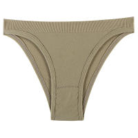 Tanga de algodón acanalado sin costuras para mujer, bragas de Bikini de cintura baja simples, ropa interior deportiva para niñas - details 17