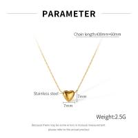 Collar minimalista de corazón de oro para mujer: elegante cadena de clavícula de acero inoxidable, joyería de trabajo diario - details 8