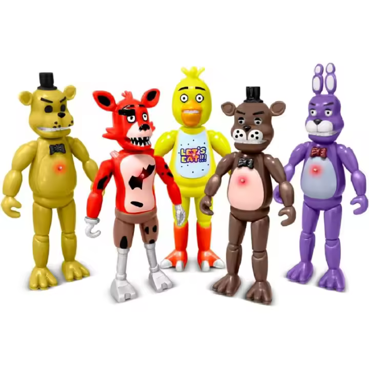 Juego de figuras de acción, juguetes de figuras de acción de 5 piezas, juego de juguetes coleccionables con articulaciones móviles de 5,5 pulgadas con luz para juguetes, muñecas, regalos, adornos para pasteles - 1