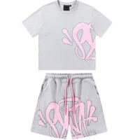Conjunto de camiseta y pantalones cortos de hip hop para hombre Syna World Drill Summer Tracksuits - details 7