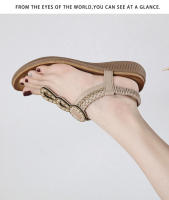 Sandalias de nuevo estilo con diamantes de imitación, cómodas, de punta redonda, para vacaciones en la playa, zapatos planos de talla grande - details 30