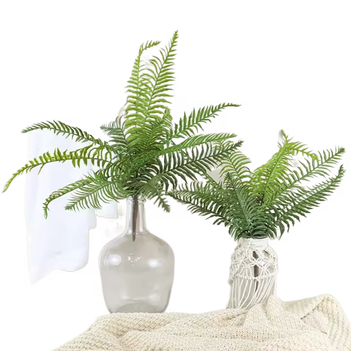 Plantas de helechos persas artificiales verdes, hojas de helecho de Boston elegantes y realistas, plantas falsas de plástico, fiesta de vacaciones y boda - 1