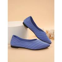 Nuevos Zapatos planos con punta puntiaguda para oficina, barco, Color sólido, tejidos, sin cordones, zapatillas De Ballet informales, mocasines para Mujer, Zapatos De Mujer - details 34