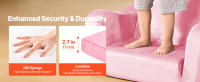 Sofá Infantil 2 en 1 SucceBuy, Sofá Plegable Suave con Reposabrazos, Hecho de Esponja 28D y Pelo Corto, Se Transforma de Silla para Niños Pequeños a Sofá, Ideal para Jugar o Relajarse, Tamaño Mediano, Rosa - details 5
