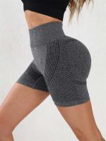 Yoga de cintura alta sin costuras para mujer, entrenamiento de compresión atlética, levantamiento de melocotón, pantalones cortos transpirables de secado rápido Fiess Booty - details 2