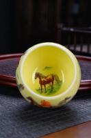 Taza de té azul y blanca única de hielo negro maestro de color esmaltado Jingdezhen, transformada de horno a edificio - details 31