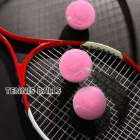 Pelotas de tenis rosas resistentes al desgaste para mujer, pelotas de entrenamiento elásticas de 66mm para principiantes, pelota de práctica de tenis para Club, paquete de 6 piezas - details 4